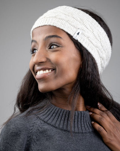 TreeHeadband Cable Knit Chalk